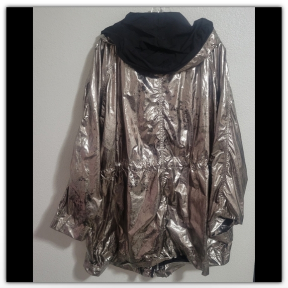 Free People sinched waist with hood rain jacket size xs/s oversized - Picture 2 of 16